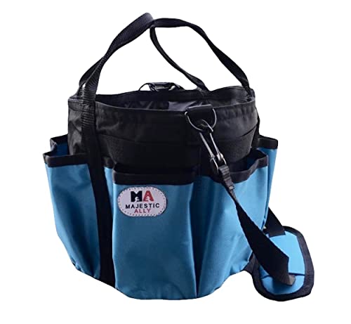 Majestic Ally horse Grooming Organizer Tote Bag - color: Hurricane Blue