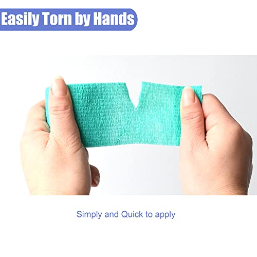 2 Inches Self Adhesive Bandage Wrap, 9 Pack, Middle Green - color: Middle Green, size: 2 Inch