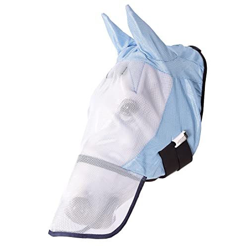 Horze Long Nose Fly Mask - Light Blue - Cob