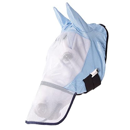 Horze Long Nose Fly Mask - Light Blue - Cob