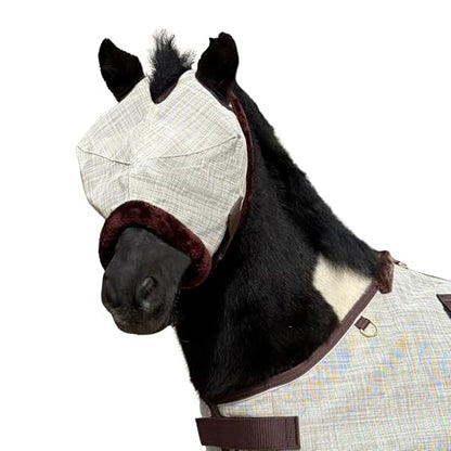 Kensington Equine Miniature Fly Mask w/Fleece Trim Size: B-Large Color: 500 - Desert Sand - color: 500-desert Sand, size: B-Large