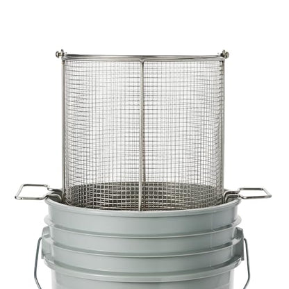 Dip N’ Drain – Stainless Steel Part Cleaning Strainer Basket for 5-Gallon Buckets (Bucket Not Included) | 1/4″ Mesh, Swing Handle, Great for Mechanics, Auto Parts, Garage, Shop & Home Cleaning - size: 5 Gal. 1/4" Mesh - No Bucket
