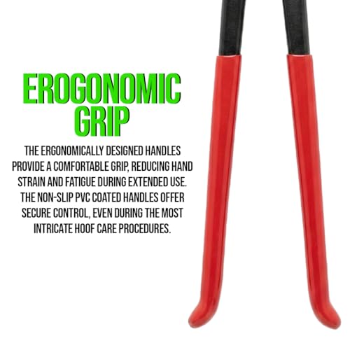 Professional Hoof Nipper 12" with PVC Covered Handle–Premium Heavy Duty Horse Farrier Tool for Precise Hoof Trimming,Shaping&Maintenance–Professional-Grade Equine Hoof Care Tool for Hoof Health