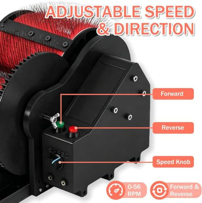 Electric Wool Carding Machine, Wool Felt Drum Carder, with Brush & Awl, Foot Pedal, Remove Fiber Impurities, Fast Color Mixing Wool Blending Wheel, for Fluffy, Plush Crafts