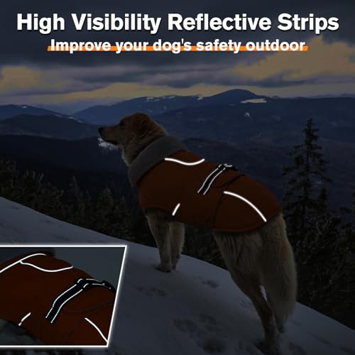Lelepet Dog Coat Waterproof Dog Jacket Fleece Vest with Adjustable Buckle - color: Orange, size: S