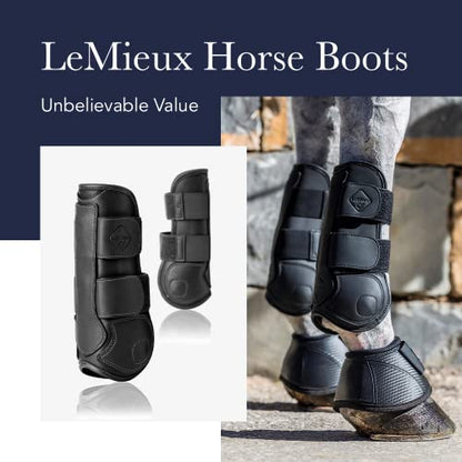 LeMieux Impact Responsive Horse Tendon Boots - Protective Gear and Training Equipment - Equine Boots, Wraps & Accessories - Tendon Protection and Support (Black/Large)