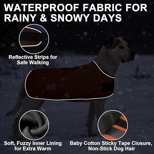 BEAUTYZOO Dog Winter Coat for Giant Large Dogs, Waterproof Canvas Jackets - color: Khaki, size: XXL(Chest Girth 38"-50", Back 28", Neck 26"-31")