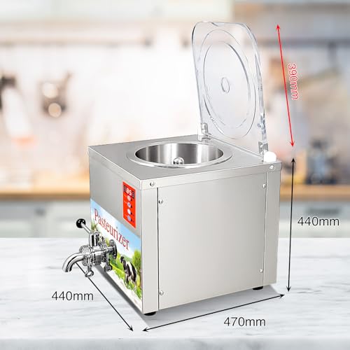 Commercial Milk/Juice Pasteurization Sterilization Machine | 14L Sterilization Equipment For Milk, Juice & More, Food Grade Stainless Steel With 360° Stirring, Auto Washing & Timer