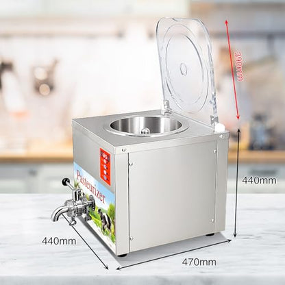 Commercial Milk/Juice Pasteurization Sterilization Machine | 14L Sterilization Equipment For Milk, Juice & More, Food Grade Stainless Steel With 360° Stirring, Auto Washing & Timer