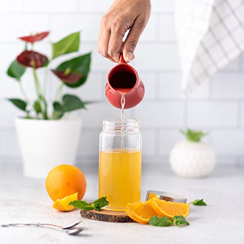 Juice Bottles - 4 Pack Wide Mouth Glass Bottles & Stainless Steel Lids,10oz - size: 10 oz