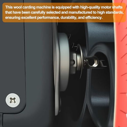 Electric Wool Carding Machine,Wool Fiber Drum Carding Machine with Brush & Awl,Adjustable Combing Speed,Automatically Clean Residual Wool,Fast Color Mixing, Combing, Spinning,for DIY Craft Make Felt.