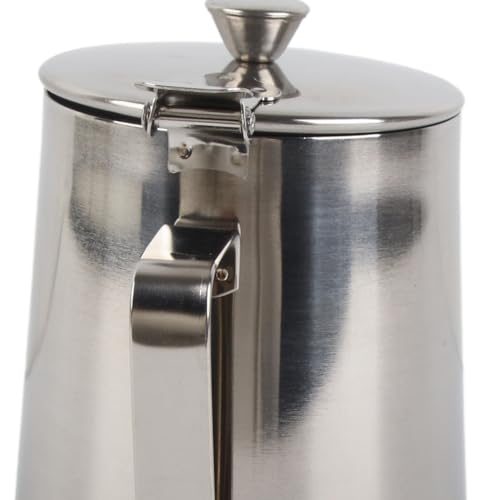 Milk Frother Cup, Stainless Steel Milk Frothing Pitcher, Milk Frothing Jug with Lid and Handle, Frothing Cup Pitcher, Coffee Frothing Mug for Office Home Kitchen (1000ML) - size: 33.8 Ounces