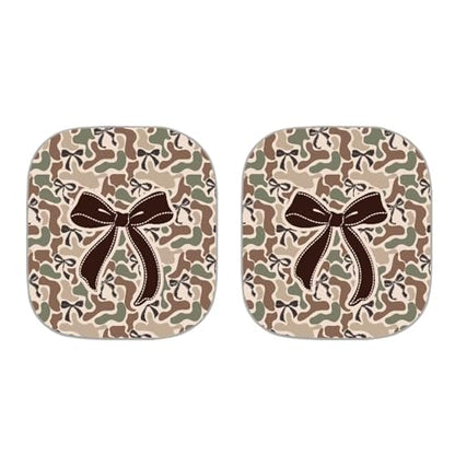 Windshield Sun Shade Foldable Brown Camo Bow Auto Front Window Sunshades for Most Windshield, Auto Sun Heat and UV Rays Blocker Keep Your Car Cool, 28.5"×25.5" - color: Brown Camo Bow