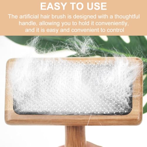 2PCS Dog & Cat brush, Pet Slicker Brush with Bamboo Handle for Large Medium & Short Hair Elegant Grooming Comb for Removing Shedding, Tangles and Dirt
