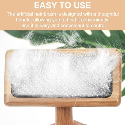 2PCS Dog & Cat brush, Pet Slicker Brush with Bamboo Handle for Large Medium & Short Hair Elegant Grooming Comb for Removing Shedding, Tangles and Dirt