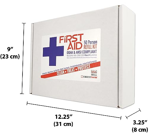 OSHA & ANSI 2021 Class B Refill Kit, 50 Person, 208 Pieces-First Aid Refill | ANSI 2021 Class B refill/upgrade with splint, tourniquet, tools and single-dose items for larger workplace first aid kits. - size: Kit