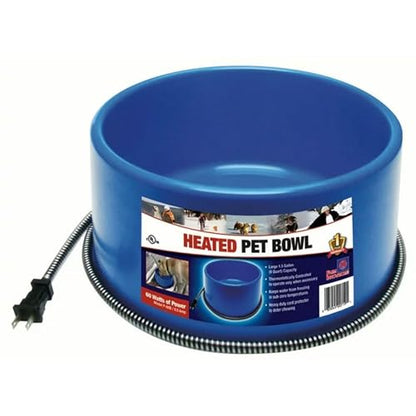 Farm Innovators Premium Plastic Heated Pet Water Bowl, 60 Watts, Blue