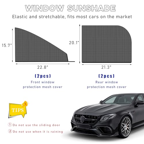 Ohleats 4PCS Car Window Shades, Heat & UV Block Mesh Cover, Car - size: Car 4PCS