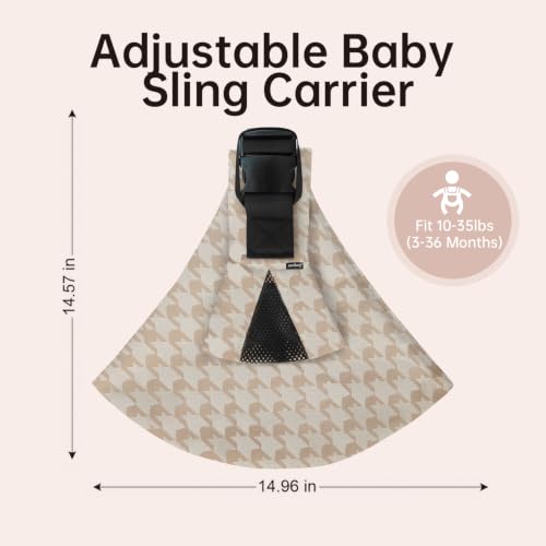 Baby Sling Carrier,Adjustable Baby Carrier for 10-35 lbs(Houndstooth)