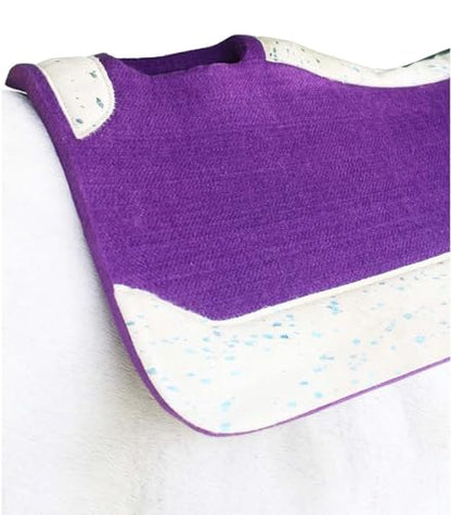 Horse 32" x 30" Western Contoured Wool Felt Therapeutic Saddle Pad 39232 - color: Purple Hair-on