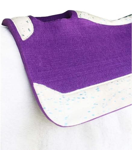 Horse 32" x 30" Western Contoured Wool Felt Therapeutic Saddle Pad 39232 - color: Purple Hair-on