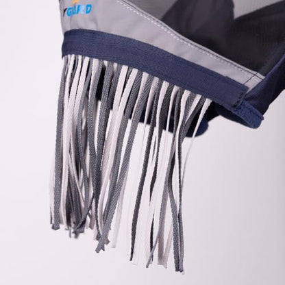 Shires FlyGuard Pro Fine Mesh Fly Mask with UV Protection Navy/Extra Full/Ears and Nose Fringe - color: Navy, size: Extra Full