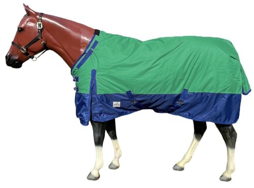 600 Denier Waterproof Turnout Blanket - color: Green - Blue