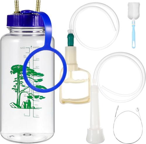 Abaodam Cow Milking Machine Portable Manual Milker Hand Pump for Cattle Sheep and Goats Food Grade Teat Cup Kit with 1000Ml Bottle for Farm and Dairy Use