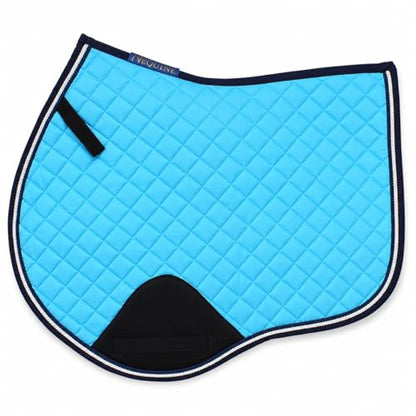 Horse Equine Contoured English Quilted Cotton All Purpose Saddle Pad 72TS37 - color: Turquoise