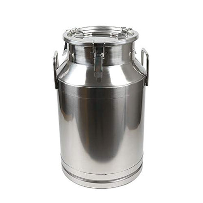 Milk Can Food Grade Stainless Steel Milk Transport Can Milk Bucket Wine Pail Bucket Milk Can Tote Jug with Sealed Lid for Milk Wine Liquid Storage Container (10.5 Gallon / 40 Liters) - color: 10.5 Gallon / 40 Liters