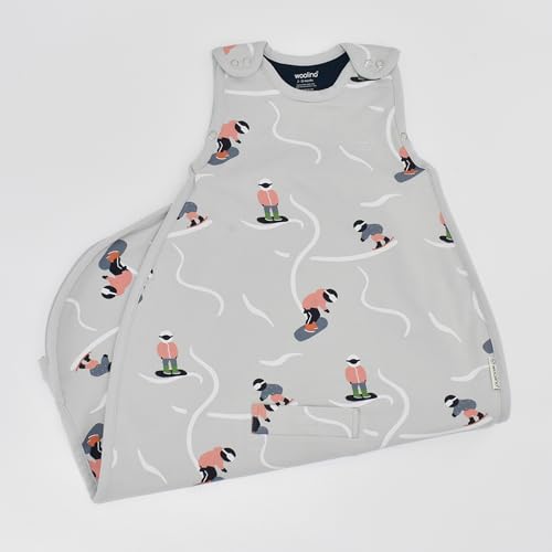 Woolino Toddler Sleeping Sack, 4 Season, Merino Wool and Organic Cotton, Baby Sleep Bag, 2-4 Years, Snowboarder - color: Snowboarder