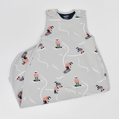 Woolino Toddler Sleeping Sack, 4 Season, Merino Wool and Organic Cotton, Baby Sleep Bag, 2-4 Years, Snowboarder - color: Snowboarder