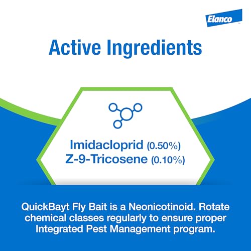 Elanco Animal Health QuickBayt Fly Bait | Premise for Livestock Facilities | Controls Flies | 5 lb Pail