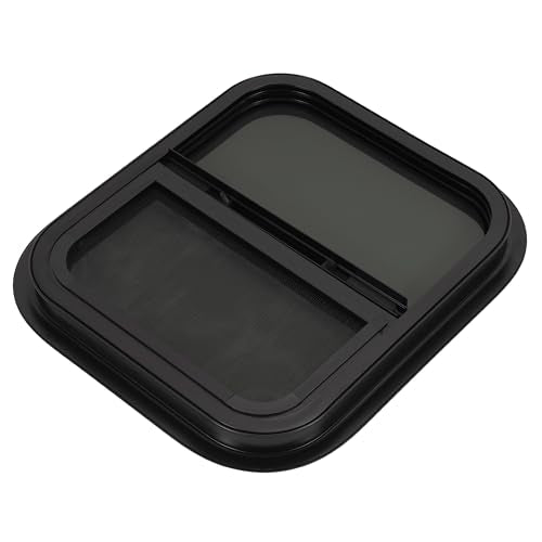 HECASA Universal 14" x 16" RV Window w/Screen Compatible with RV Camper Cargo Trailer Replacement Teardrop Vertical Slider Window Powder Coated Tinted Glass - size: 14" W x 16" H