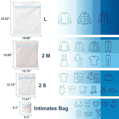 Mesh Laundry Bags for Delicates, 6 Pack Lingerie Bra Wash Bags, 4 Sizes