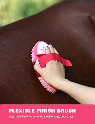 11-Piece Horse Grooming Kit with Waterproof Tote Pink Garnet - color: Pink Garnet