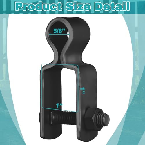 Dansydaisy 2 Pcs 1" x 1" Square Post Female Gate Hinges, Black - color: Black, size: 1" X 1"