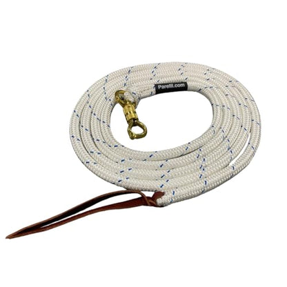 PARELLI 12 Foot Training Rope - Strong Everyday Use All-Purpose Horse Lead Rope with Loop & Latigo Popper | 9/16" Diameter Smooth Yachting Braid, White - color: White