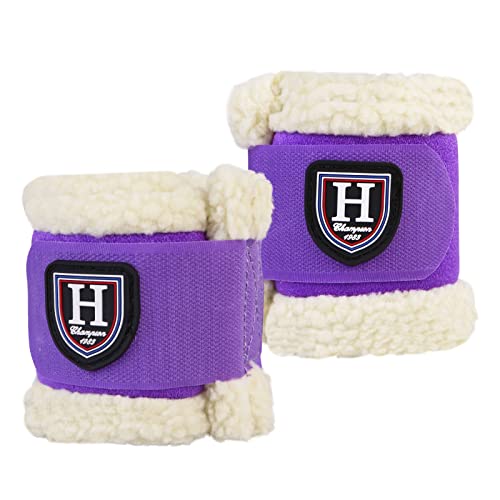 Harrison Howard Essential Premium Horse Pastern Wraps with Berber Fleece Lining Sold in Pairs Purple - color: Purple