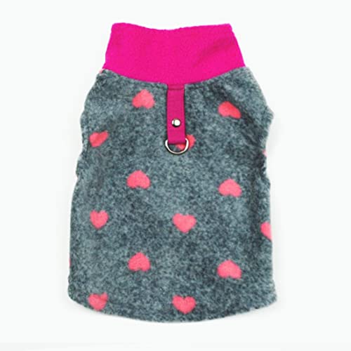 Dog Sweater, Soft Fleece Vest with Leash Ring Pullover Jacket Winter Pet Dog Clothes for Puppy Small Dogs Cats Teddy Chihuahua Yorkshire Grey Heart | Winter Jacket,Pet Clothing,Dog Clothes,Puppy,For Small Dogs Cats,Teddy,Cat Apparel,Dog Costume,Christmas