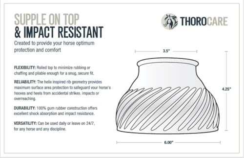 Helo Bell Boots: Extra Large (XL). Heavy Duty Protection. Great for Turnout! Natural Pull On 100% Gum Rubber