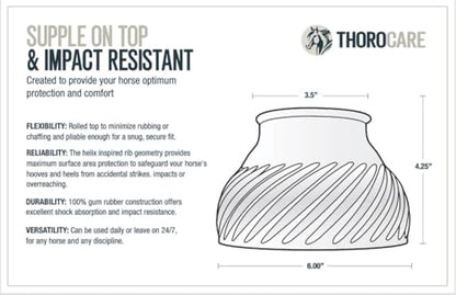 Helo Bell Boots: Extra Large (XL). Heavy Duty Protection. Great for Turnout! Natural Pull On 100% Gum Rubber