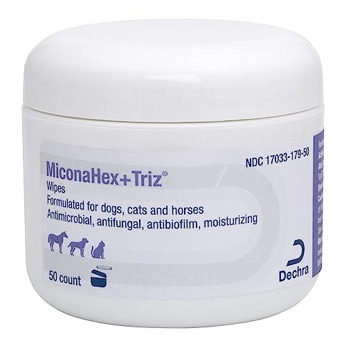 MiconaHex+Triz Wipes, 2.25" round for Dogs, Cats and Horses, 50 count jar - size: 50 Count (Pack of 1)