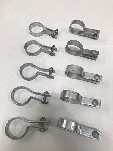 (10 Pack) Tension Bands with Bolts & Nuts for Chain Link Fence, Gate, Posts (1-5/8") - size: 1-5/8"
