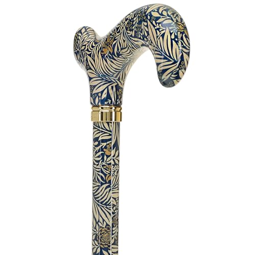 Royal RC Canes Walking Sticks for Men and Women - Stylish Designer Fashionable Adjustable Derby Canes - Lightweight Aluminum Cool Walking Sticks with HD Patterns - color: Blue /Gold Floral (Multicolor)