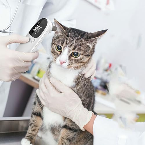 Non Contact Pet Temperature Reader Infrared Pet Health Scanner Quick Check Tool for Cat and Dog Portable Gauge Instant Thermograph for Livestocks Pigs Dogs Cattle Health Cats Indoor Horse
