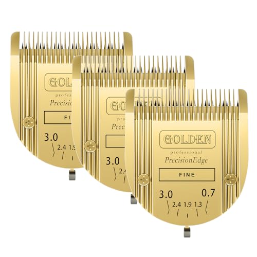 Adjustable Dog Grooming Clipper 5-in-1 Blade Compatible with WAHL Professional Animal Clipper Arco, Bravura, Chromado, Creativa, Figura, and Motion Pet, Dog, and Horse (Gold/3pc) - color: Gold/3pc