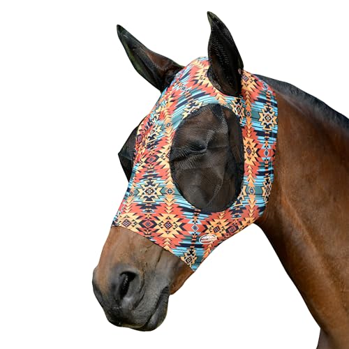 WeatherBeeta Stretch Bug Eye Saver with Ears, Western Sunset Print, Cob - color: Western Sunset Print, size: Cob