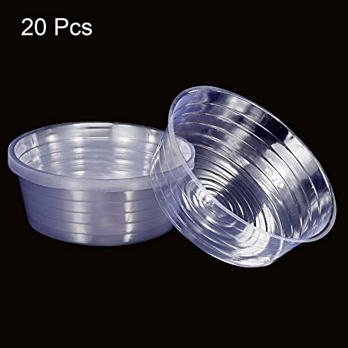 MECCANIXITY Plant Pot Saucer 12 Inch Plastic Round Flower Drip Tray for Indoor Outdoor, Clear Pack of 20 - size: 30x10.5cm