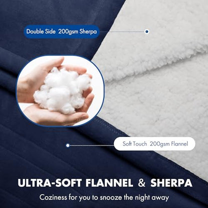 Queen Size Heated Blanket Navy, Dual Control, Overheat Protection - color: 07 - Navy, size: Queen - 84" x 90"